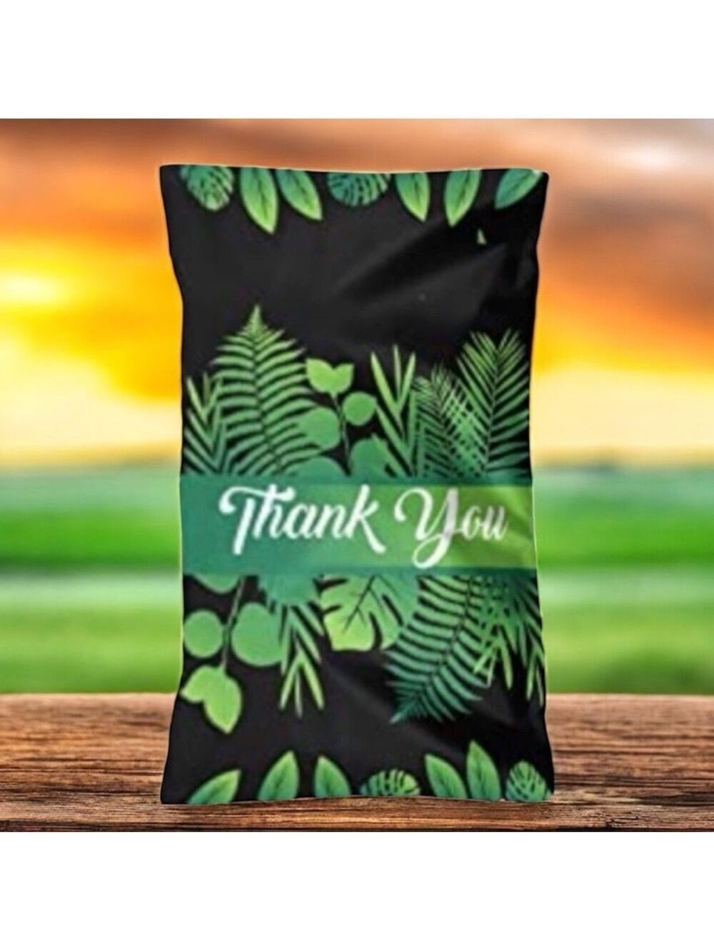 25 10X13 Poly Mailers Tropical Leaf Thank You, Shipping Envelopes PRICE IS FIRM - Picture 4 of 7